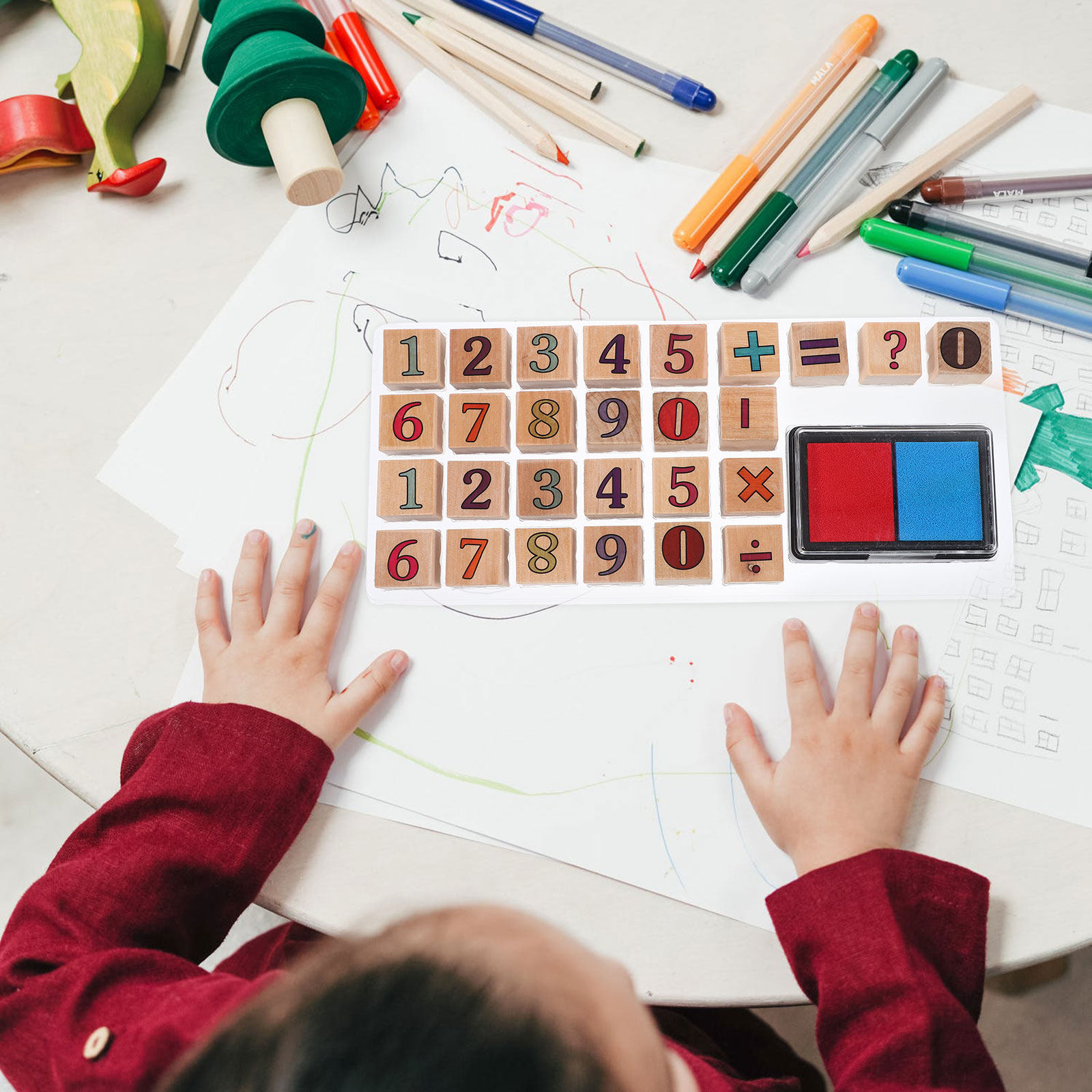 Kids Education Number - مجموعة من 1 طقم ختم أرقام