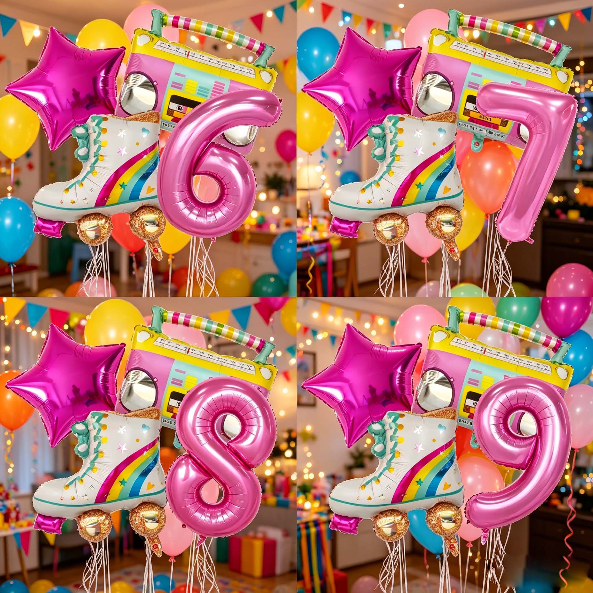 Kids Education Number - 4 قطع بالونات أرقام 32 بوصة
