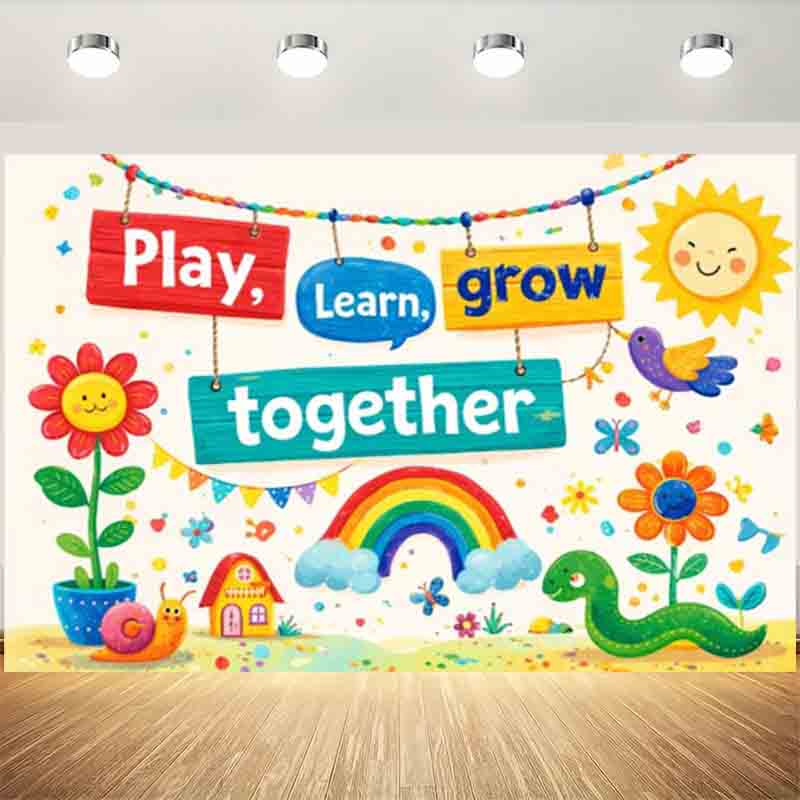 Kids Education Banner - العب وتعلم وانمِ معًا خلفية تصوير