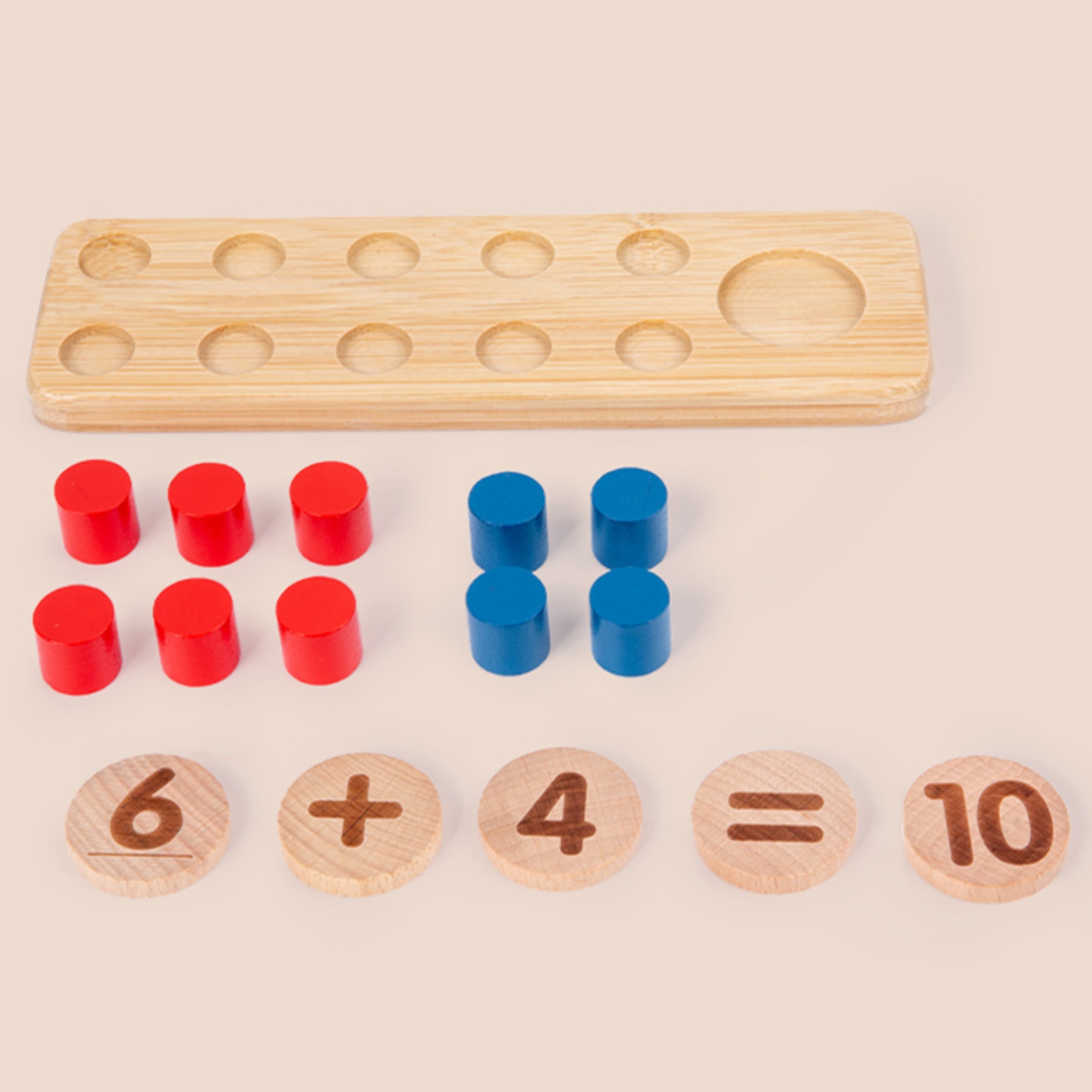 Math Manipulative Set - لعبة تعليمية للرياضيات مصنوعة من الخيزران