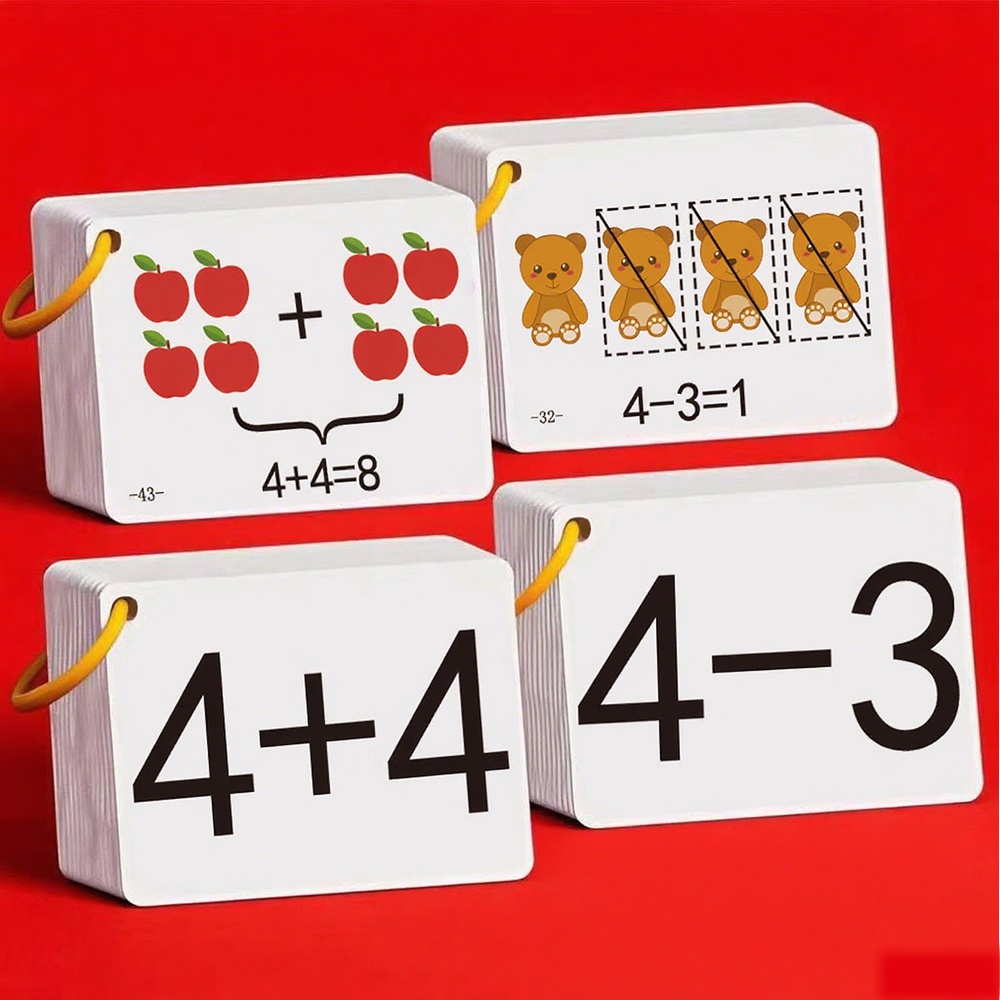 Math Manipulative Set - 132 بطاقة إضافة وطرح، مجموعة كاملة